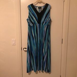 Bob Mackie Striped Petite Maxi Dress LP